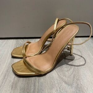 Chic Gold Strappy Heels